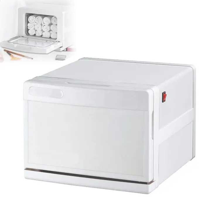 Chauffe Serviettes 7L Armoire à Serviettes Chaudes 176°F Chauffage Rapide Grande Capacité pour Spas Salle de Bain Salon de Coiffure