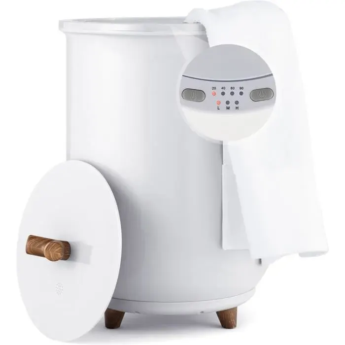 Chauffe-Serviettes Style Seau 23L - GOPLUS - 3 Niveaux Chauffage - Minuterie 20-90min - Blanc