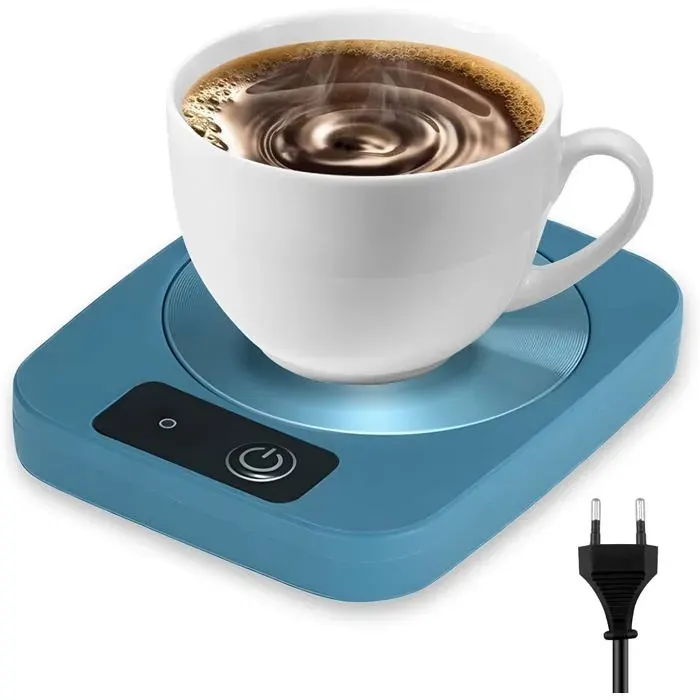 Chauffe-Tasse Intelligent 55°C Panneau Aluminium Universel Bureau Maison Maintien Chaud Bleu