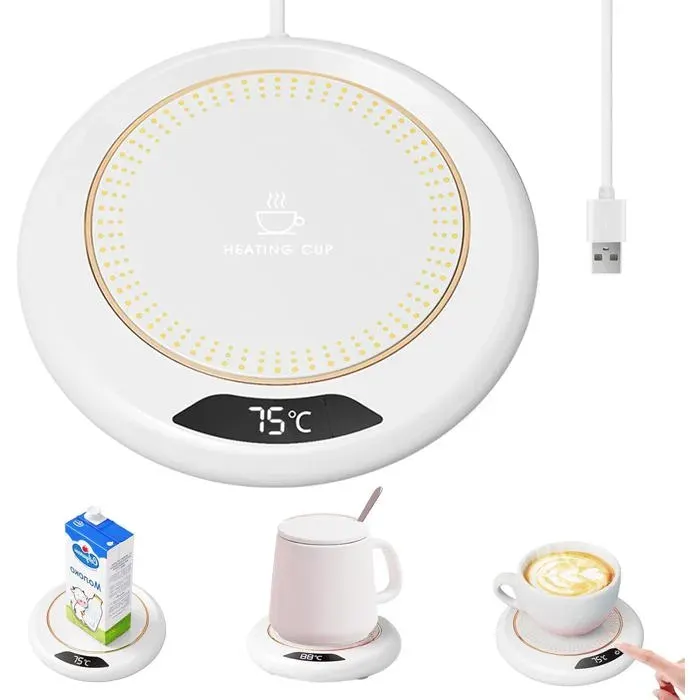 Chauffe-Tasse USB à 3 Températures avec Arrêt Automatique 8h Mug Chauffant pour Café Thé et Lait .