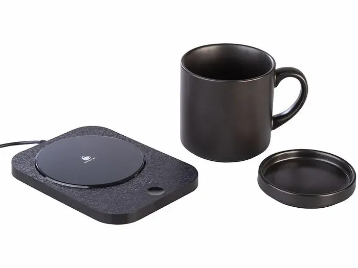 Chauffe-tasse USB et chargeur compatible Qi 13 W avec tasse en céramique