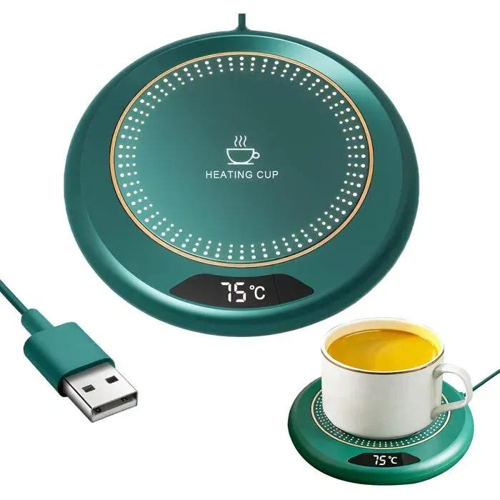 Chauffe-Tasse USB Intelligent (75°C 20W) à 3 Réglages Sous-verre Tactile pour Bureau et Cuisine .