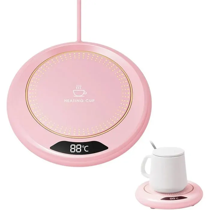 Chauffe-Tasse USB Intelligent Rose à 3 Réglages Réchauffeur de Boissons et Bougies pour Bureau .