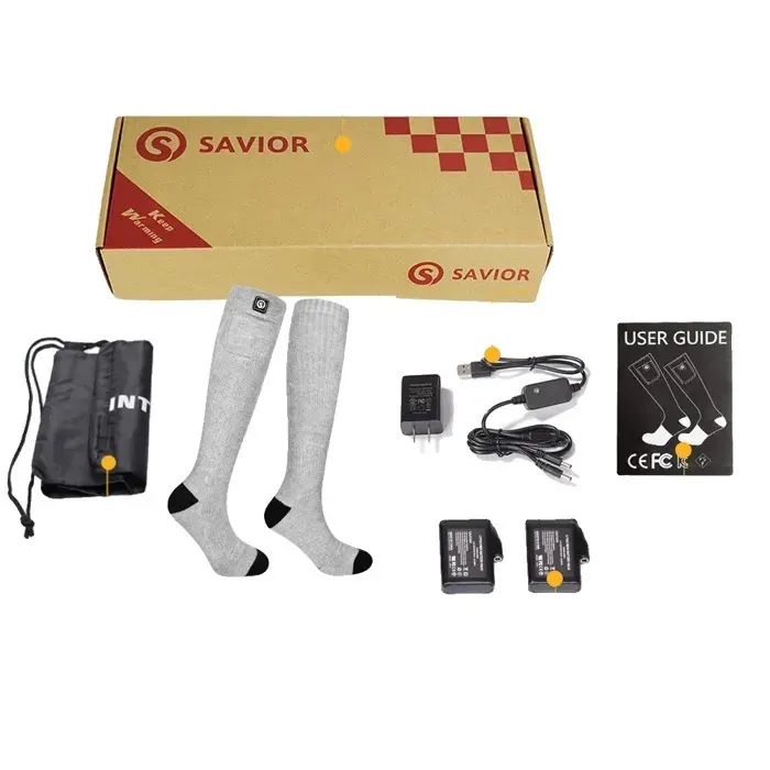 Chaussettes chauffées électriques température de chauffage de 40 à 65 C durable 8 heures ss01g chauffé m