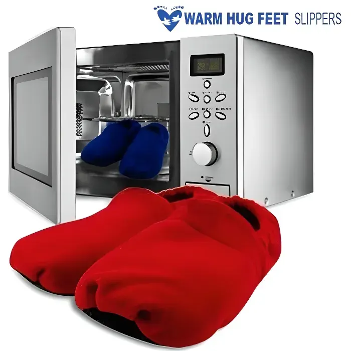 Chaussons chauffants micro-ondes bleu ZEN - Relaxation et confort pour adulte mixte