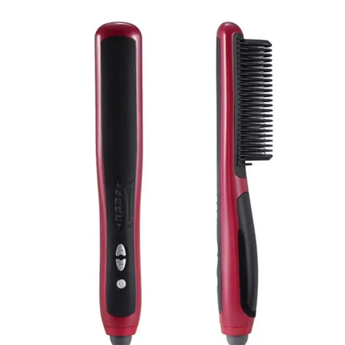 Cheveux Lisseur Durable Électrique Droite Cheveux Peigne Brosse LCD Chauffée En Céramique Cheveux Défrisage Brosse