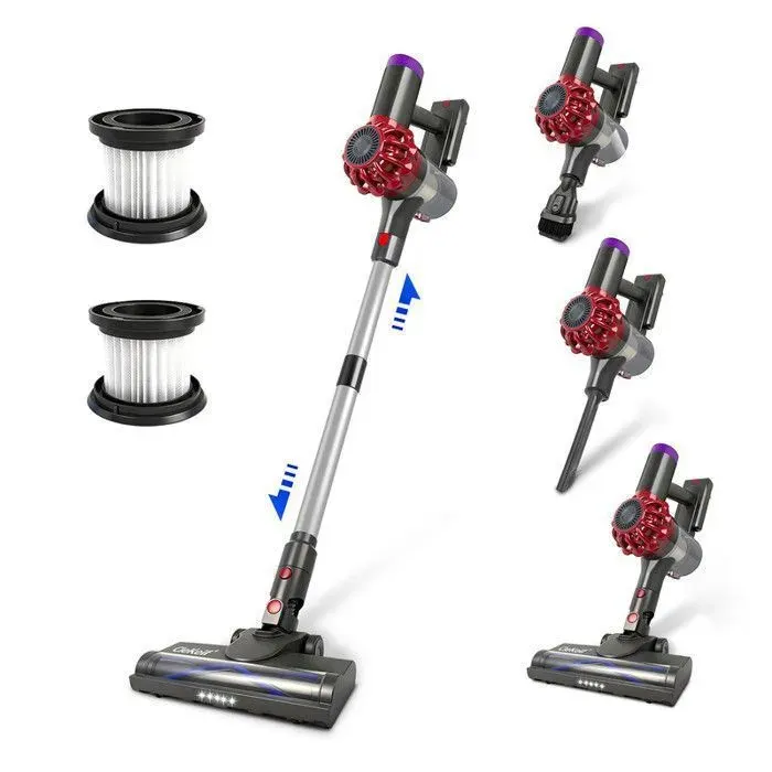 CleKeif Aspirateur Balai sans Fil 26kpa 250W 53 MinLED3 Vitesses1L6*2600mAhAnti-Enchevêtrement2*HEPA pour Tapis Sols Durs