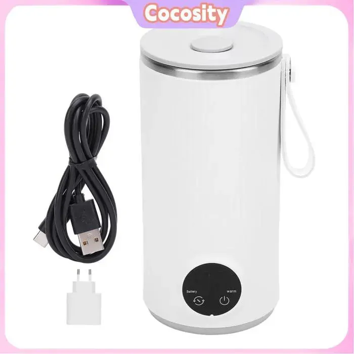 Cocosity Bouilloire Électrique Portable sans Fil USB 400ML Chauffe-eau Petit pour Thé Café Lait
