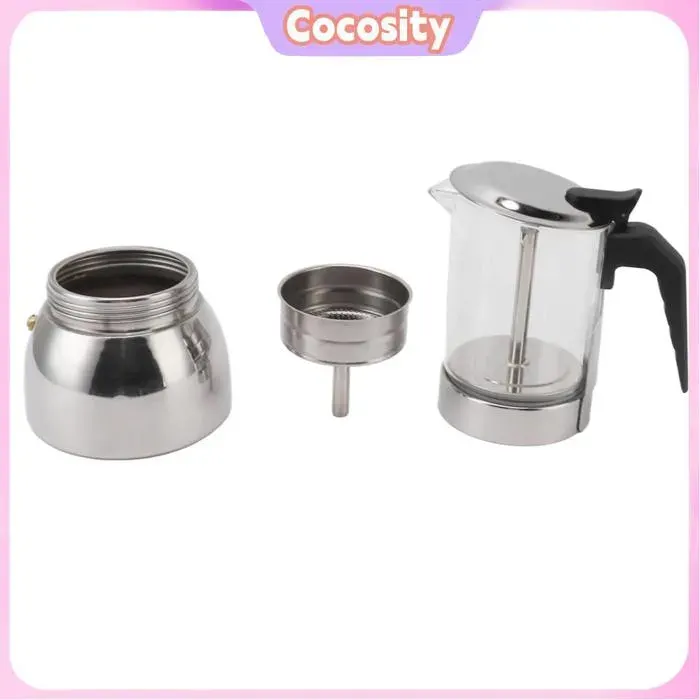 Cocosity cafetière Moka Cafetière à Double Valve en acier inoxydable résistante aux hautes températures art cafe 450 ml