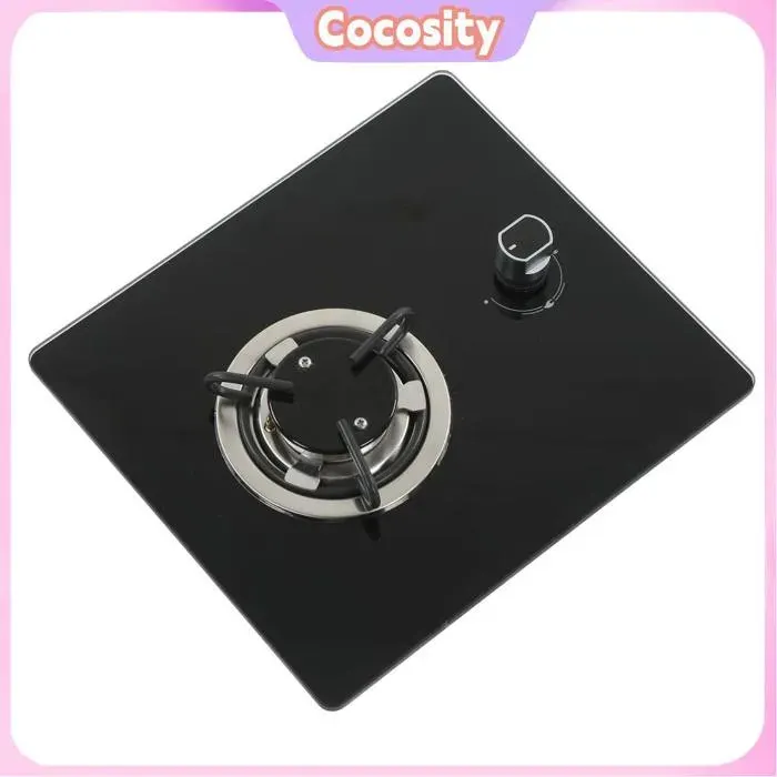 Cocosity Cuisinière à gaz pour camping-car RV Gas Stove 290x325mm Tempered Glass Panel 1.8Kw Power Fire Adjustment For auto coffret