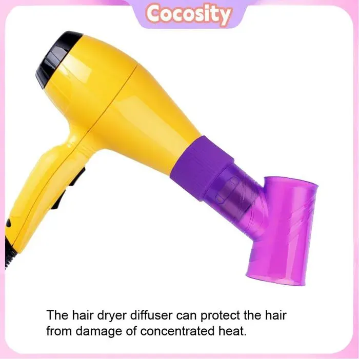 Cocosity diffuseur de séchage de cheveux bouclés Diffuseur de sèche-cheveux professionnel sèche-cheveux parfum peigne Rose Violet