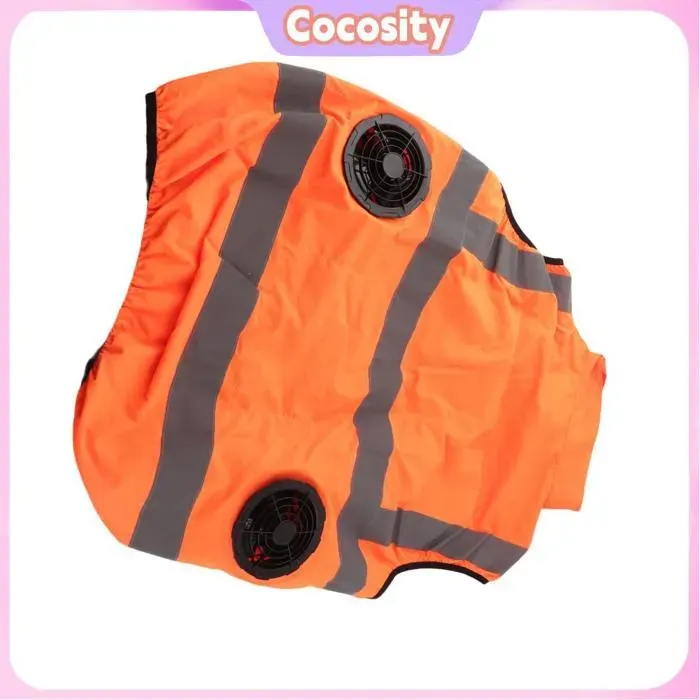 Cocosity Gilet de refroidissement par ventilateur Gilet dété avec ventilateur de electromenager ventilateur Orange Fluo XXL