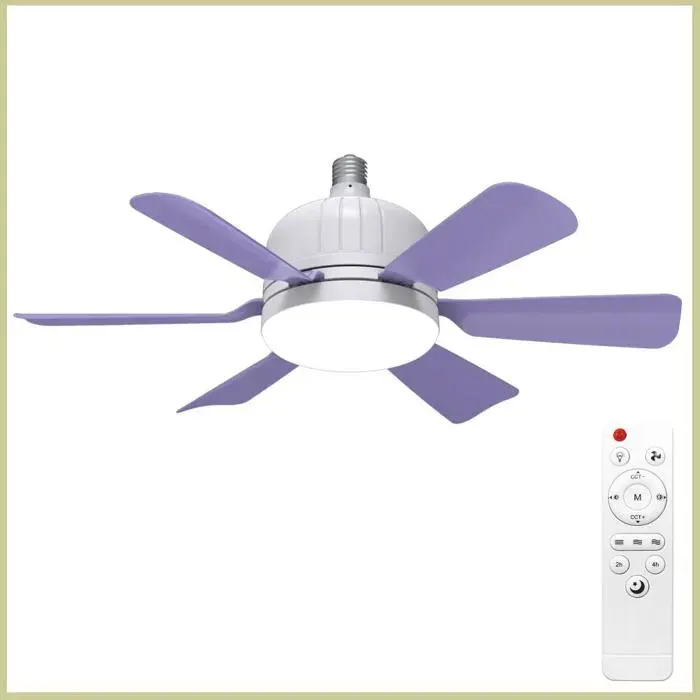 Cocosity Lampe à fans de plafond moderne Éventail de ventilateur de ventilateur amovible silencieux outillage electrique Bleue