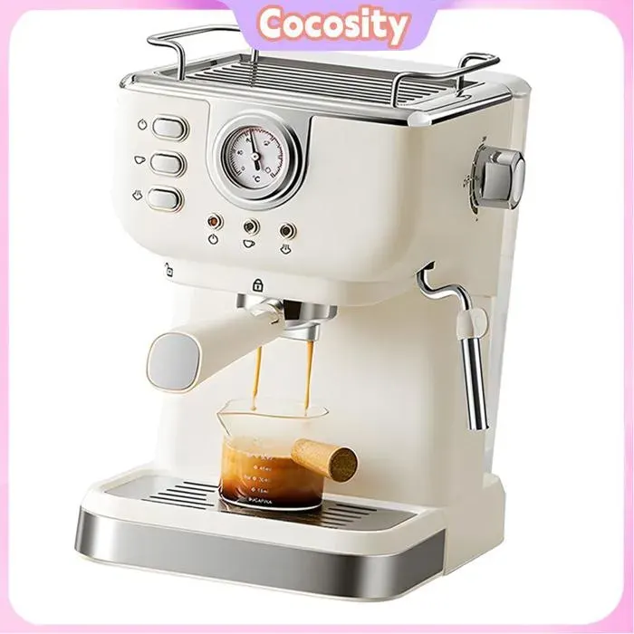 Cocosity machine à expresso Cafetière 1050W 15l grande capacité Semi-automatique electromenager cafetiere Prise UE beige