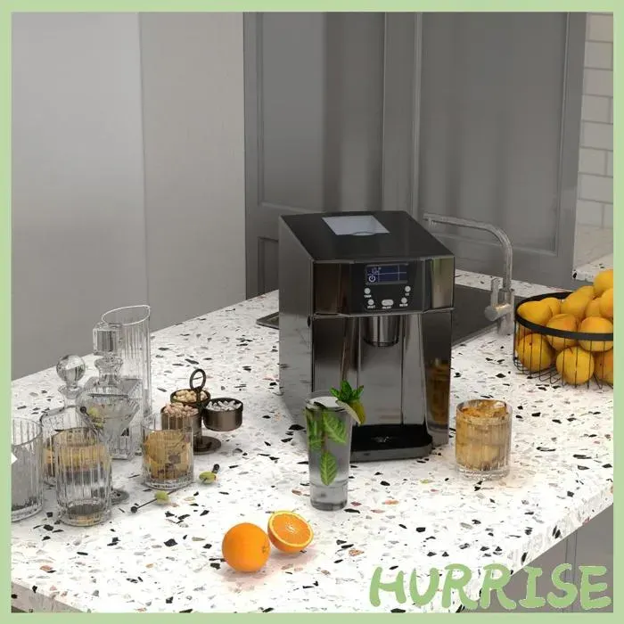 Cocosity Machine À Glaçons Avec Distributeur DEau Ice Maker 12Kg En 24H 9 Glaçons En 6-10 Minutes 252X389X363Cm Noir