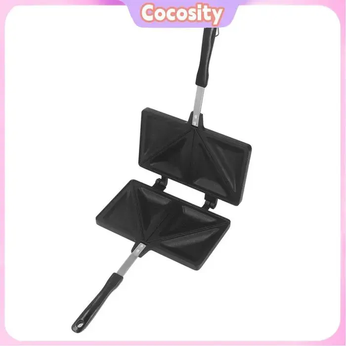 Cocosity Machine à sandwichs chauds Machine à Sandwich chaude en alliage daluminium grille-pain pour puericulture pot Noir