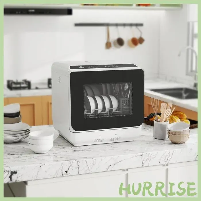 Cocosity Mini Lave-Vaisselle Compact 4 Couverts Lave-Vaisselle De Table 6 Programmes Commandes Tactiles Réservoir 6 L Blanc