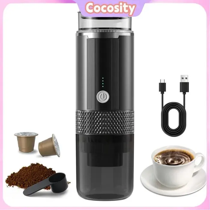 Cocosity petite cafetière Machine à café expresso électrique portable fonctionnement à un bouton electromenager cafetiere Noir