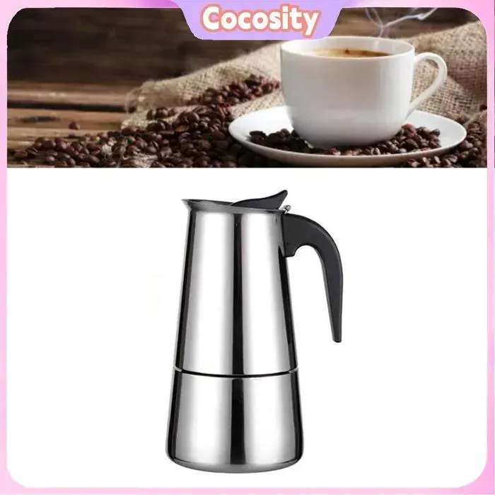 Cocosity Pot Moka Cafetière Moka en Acier Inoxydable Durable Poignée Ergonomique Sûre et Facile à Nettoyer art distributeur