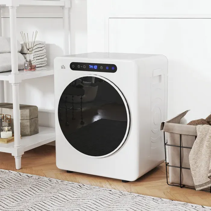 Cocosity Sèche Linge À Évacuation Sèche-Linge Électrique 1000 W 3 Kg 6 Modes De Séchage Minuterie Acier Inoxydable Blanc