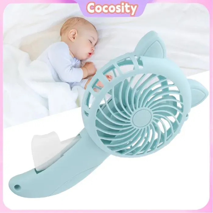 Cocosity Ventilateur à main Mini Ventilateur de Refroidissement à Main Petit jouets experience Pression des Mains-Maca Vert