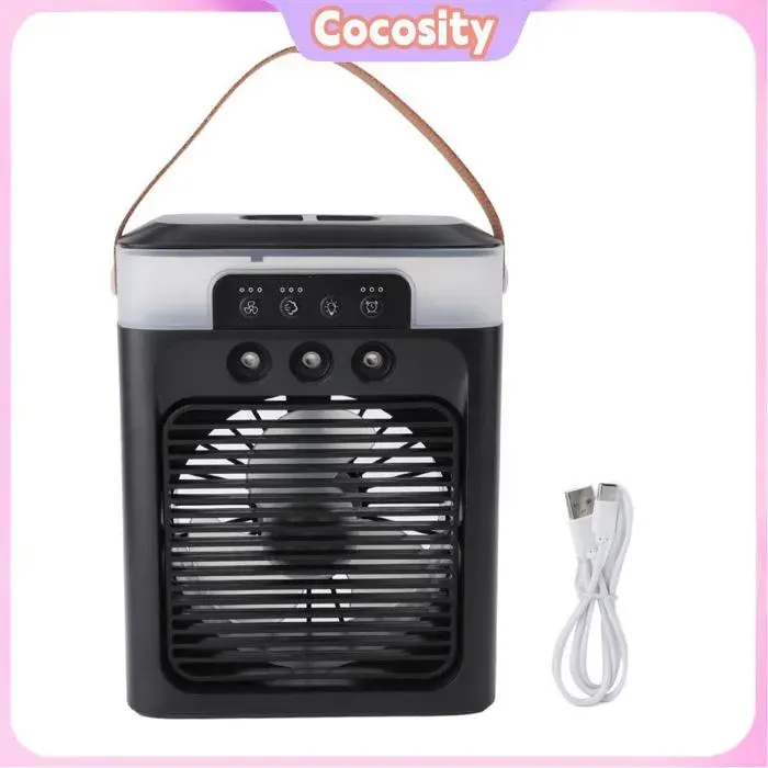 Cocosity Ventilateur de bureau Ventilateur de brumisation Portable réservoir deau de 400ml USB electromenager ventilateur Noir