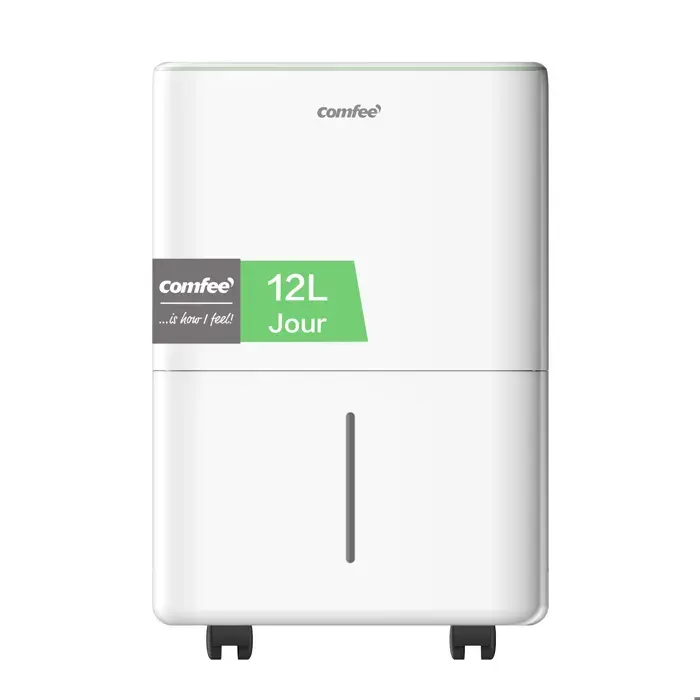 COMFEE Déshumidificateur Portable 12L/Jour 3 Modes au Choix Réservoir Amobile 25L Drainage Continu Minuterie 24h- 20 à 35㎡