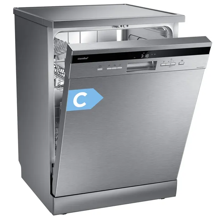 COMFEE Lave-Vaisselle Pose Libre 14 couverts 8 Programmes de Lavage 44 dB(A) Dpart Diffr Demi-Charge Inox Energy Class C