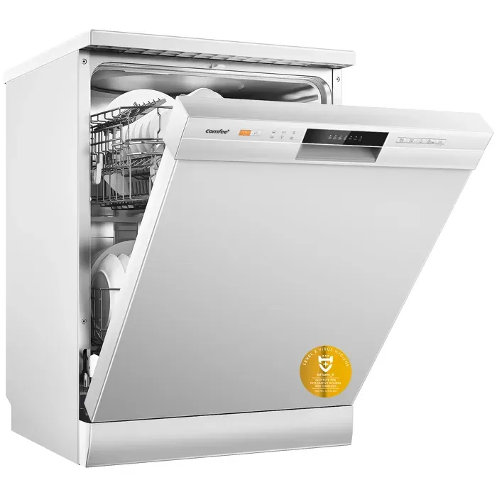 COMFEE Lave-Vaisselle Pose Libre 60cm 49dB avec 12 couverts Hygiene Lavage Dpart Diffr Demi-Charge - Blanc Energy Class D