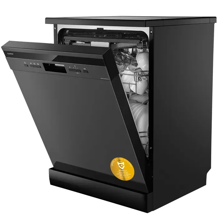 COMFEE Lave-Vaisselle Pose Libre 60cm 49dB avec 12 couverts Hygiene Lavage Dpart Diffr Demi-Charge - Noir Energy Class D