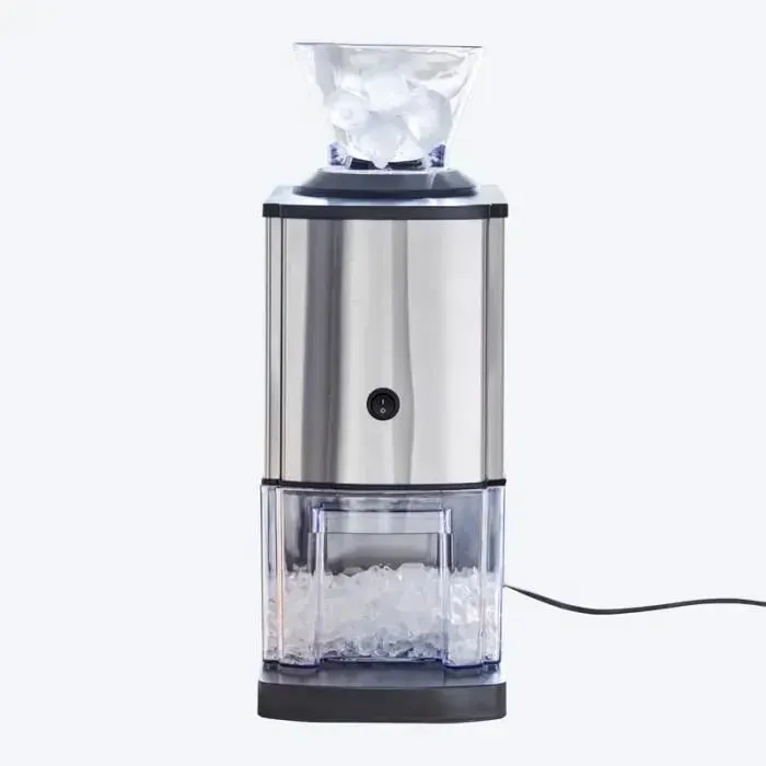 Concasseur à Glace Électrique 80W Acier Inoxydable Facile à Nettoyer