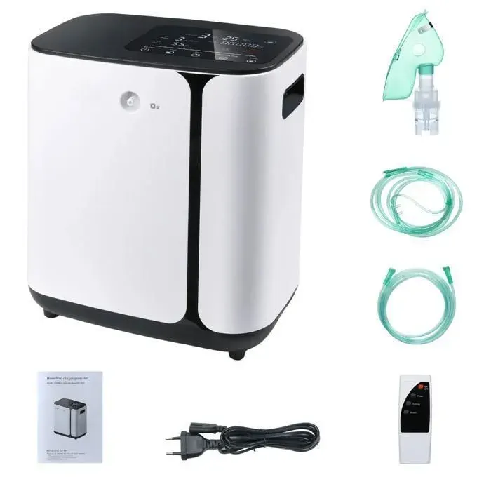 Concentrateur doxygène - OEM - Modèle compact - Écran miroir LED - Débit 1–8 L/min - Portable 5 kg