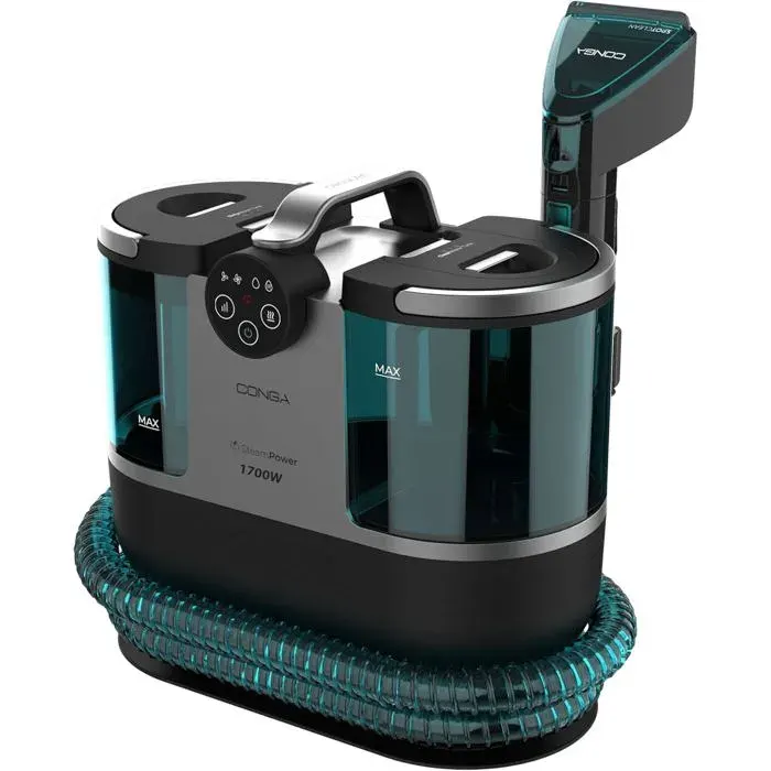 Conga 7000 Carpet&Spot Clean Steam XXL Nettoyeur Tapis Vapeur 1700W Réservoir 1600 ml + 950 ml Canapés & Moquettes