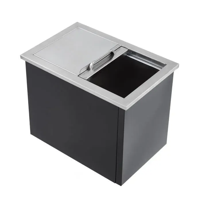 Congélateur coffre 162 L glacière encastrable Bac à glace encastrable inox 304 avec évacuation et bouchon 68 x 45 x 53 cm