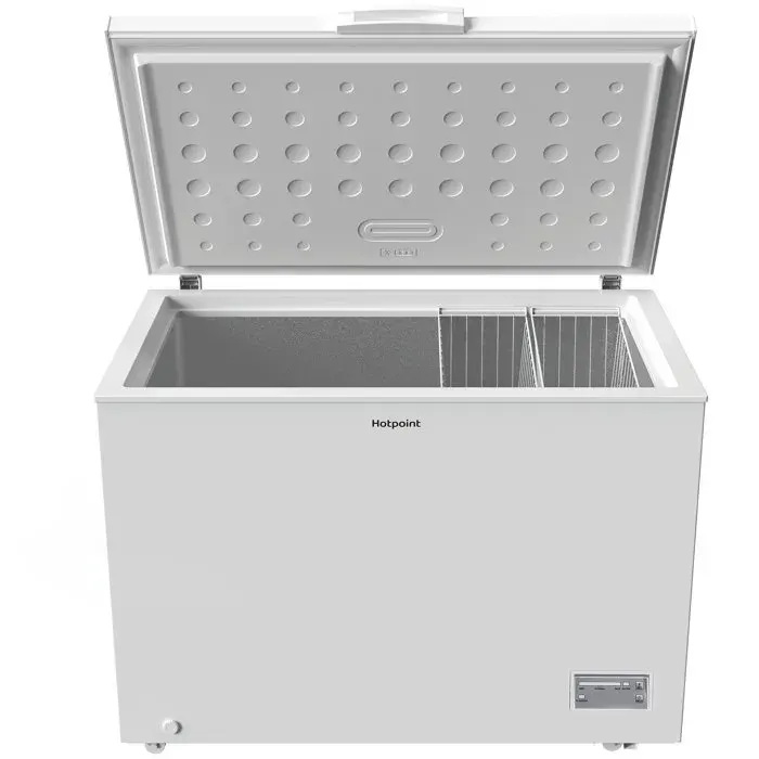Congélateur coffre - HOTPOINT - HPCF3085E - Classe D - 308L - 41db(A) - 3 Paniers - Fonctionne en pièce froide (-15°) - 85x112x715