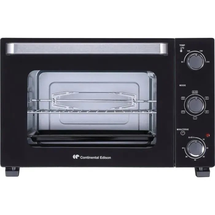 CONTINENTAL EDISON CEMF35B4 - Minifour électrique 35L noir - 1500W - Rotissoire Convection naturelle