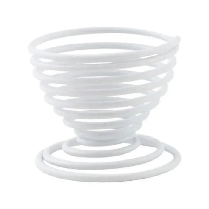 Coquetier - POINT VIRGULE - 5 cm - Blanc - Acier époxy - Nettoyage facile au lave-vaisselle