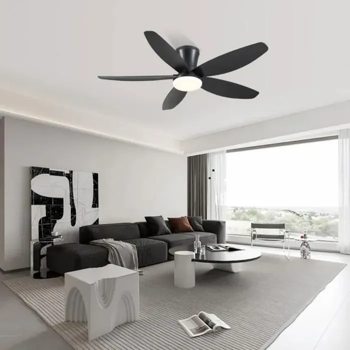 Coreice ventilateur de plafond LED noir 122 cm moteur DC silencieux