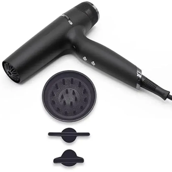 Corioliss Whisper sèche-cheveux noir mat 330g ultra-silencieux 78 dB Ion 3 vitesses 3 températures + diffuseur