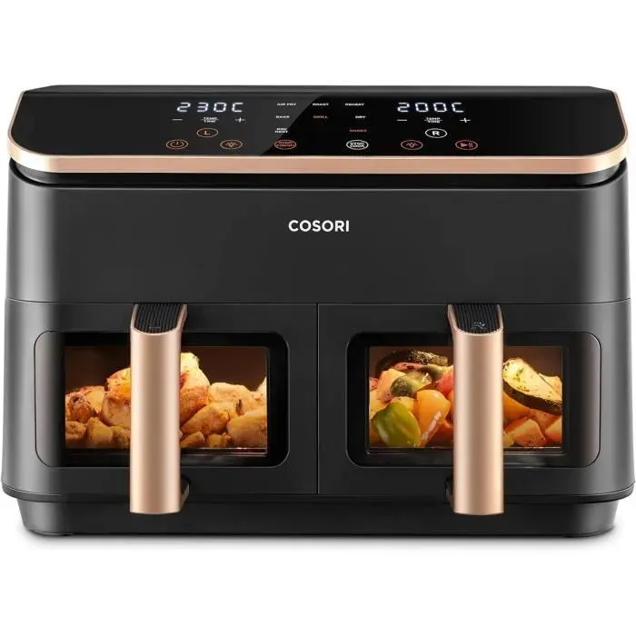 COSORI Friteuse sans huile Dual Zone 85 L (2×425 L) 1750W – 35–230°C multi‑modes