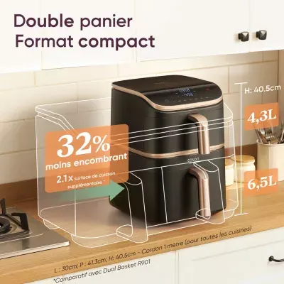 Cosori - Friteuse Sans Huile Kosp0040eun Turbo Tower Pro Smart, 10,8 L, Panier Céramique — vue 8