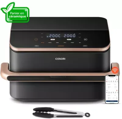 Cosori - Friteuse Sans Huile Twinfry Pro Ceramic Kaapafcsseu0204a, 10 L, 4 Résistances, Panier Céramique