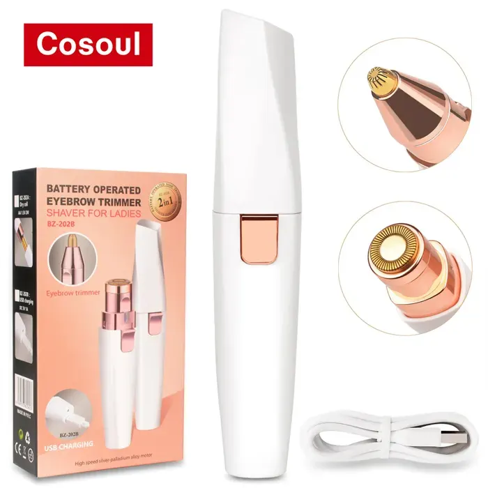 Cosoul rasoir de sourcils pour femmes épilation du visage et rasoir à sourcils visage lèvres corps épilation pour le visage 2 in 1