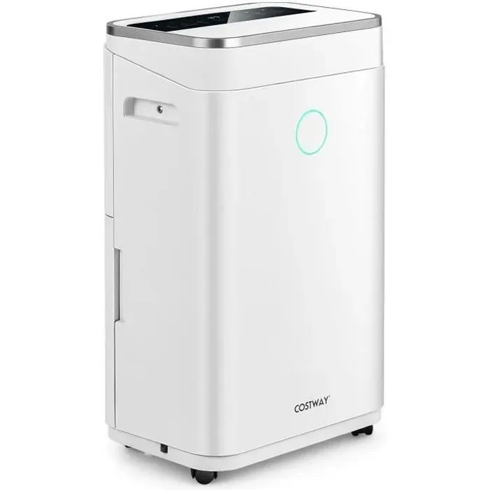 COSTWAY Déshumidificateur 25L/Jour 4 en 1 Réservoir dEau 65L Minuterie 24H 2 Vitesses Dégivrage Automatique Pièces jusquà 30 m²