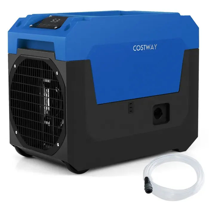 COSTWAY Déshumidificateur Professionnel 66 L/Jour Panneau de Contrôle Minuterie 24H 30%-80% Humidité pour Sous-Sols Garages Bleu