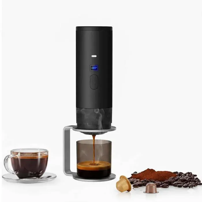 COSYHOMES 15 bars 72W 7800mAh batterie Espresso Kaffeemaschine Schwarz