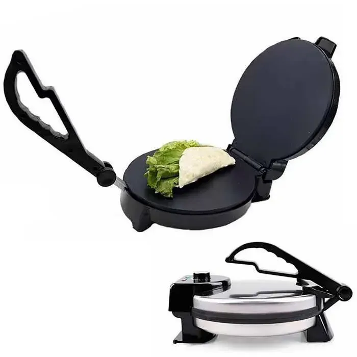 COSYHOMES 1800W 32cm Fabricant de crêpes Temperaturregelung Silber