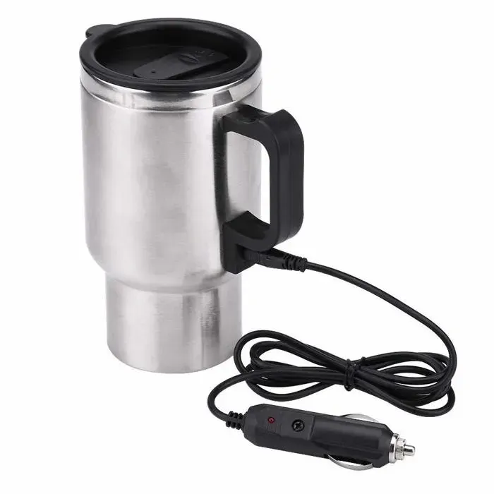 Coupe de chauffage de voiture - Bouilloire de voiture tasse de chauffage de voiture électrique en acier inoxydable 450ml