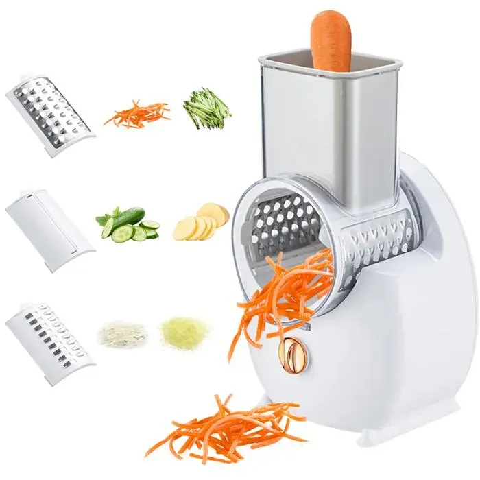 Coupe-légumes électrique 3 en 1 hachoir à légumes électrique 65 W râpe à carottes hachoir électrique blanc