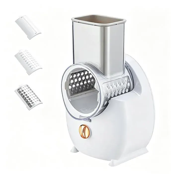 Coupe Légumes Électrique Multifonction Râpe à fromage rotative hachoir à Légumes 3 en 1 broyeur fromage pour Fruits Légumes etc